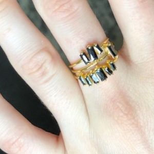 Gorjana Amara Ring Set- Black & Gold